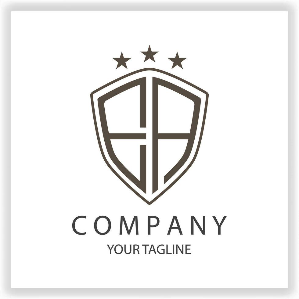 EA Logo monogram with shield shape isolated black colors on outline design template premium elegant template vector eps 10