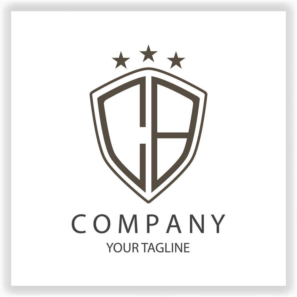 CB Logo monogram with shield shape isolated black colors on outline design template premium elegant template vector eps 10