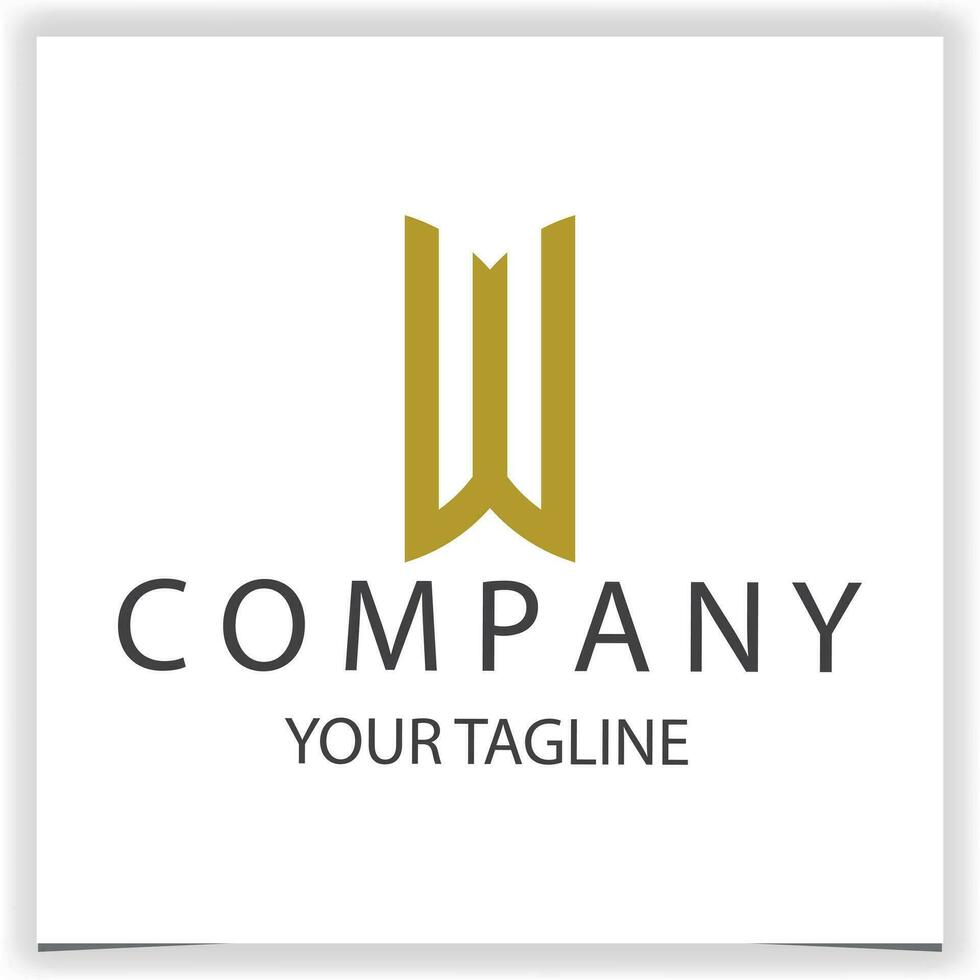 letter wm square logo icon premium elegant template vector eps 10