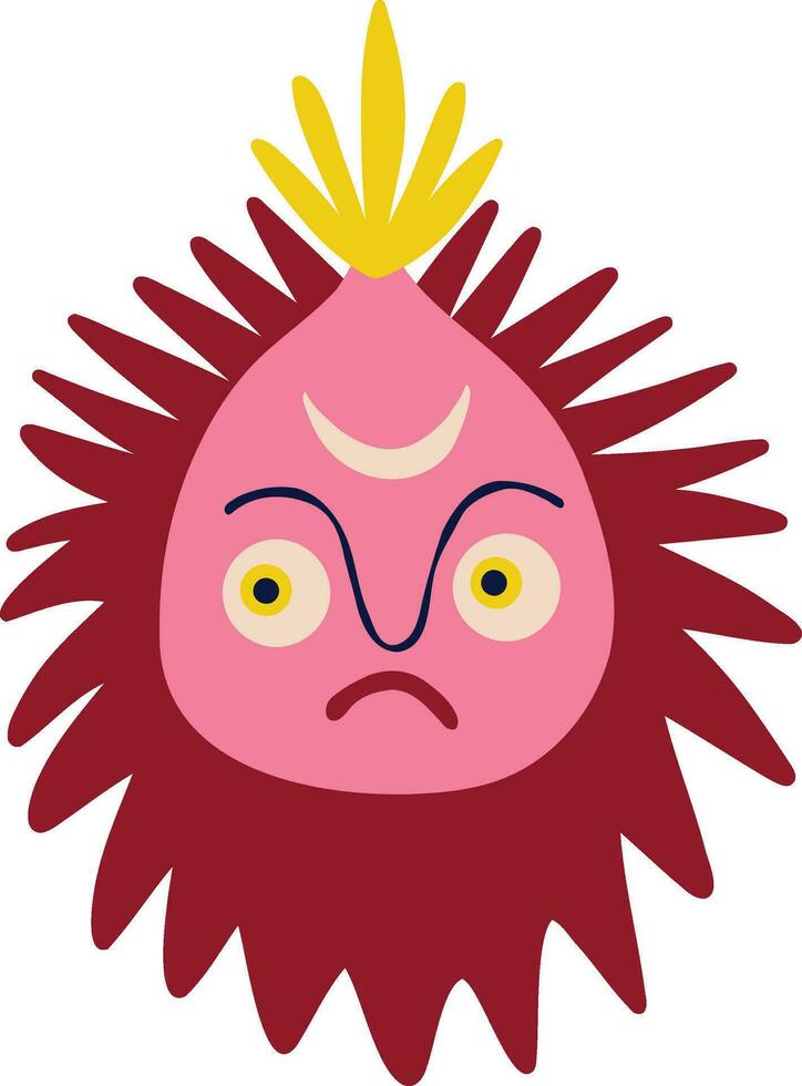 Bizarre Demon face. Illustration in a modern flat style for Halloween vector