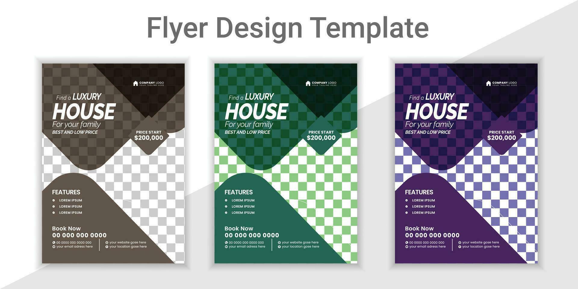 Real estate flyer design, modern luxury house flyer design a4 template vector