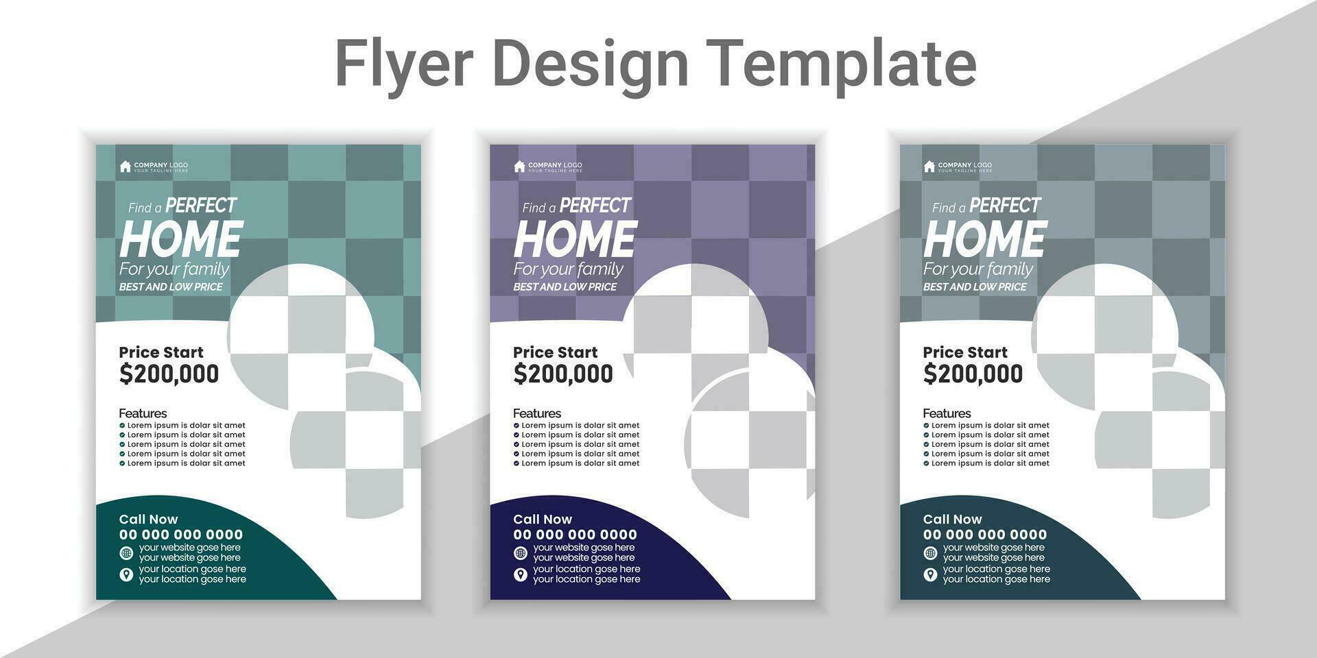 Real estate flyer design, modern luxury house flyer design a4 template vector