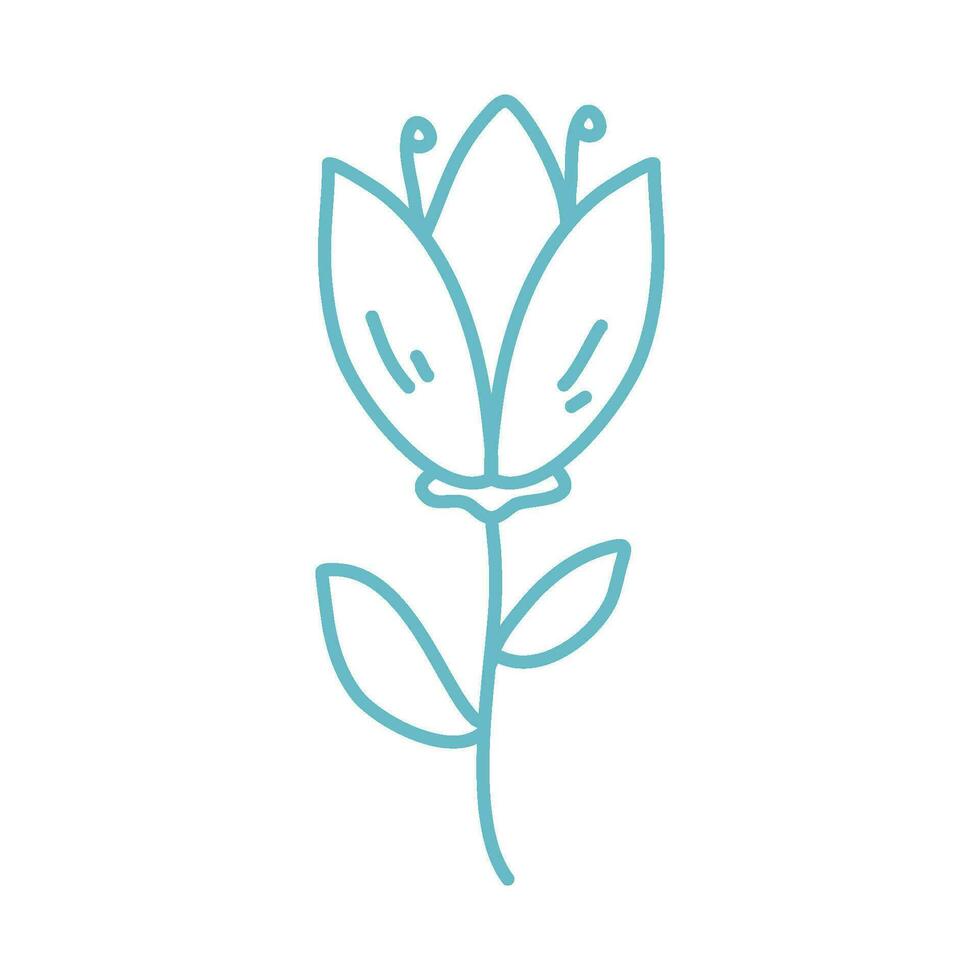 hand drawn flat design simple flower vector