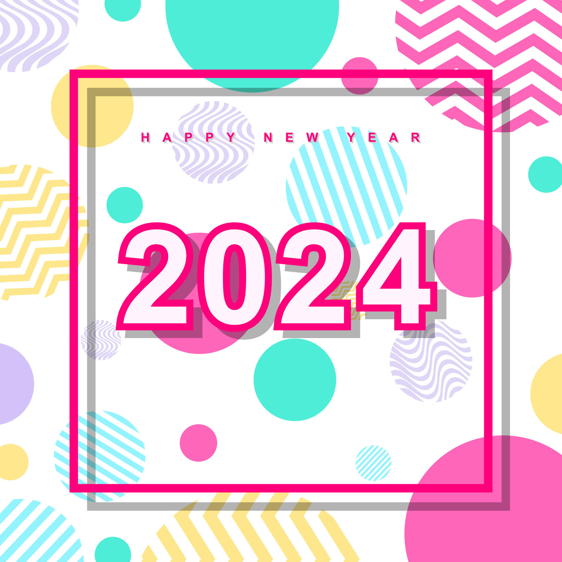 Happy new yaer 2024 full color 31089899 Vector Art at Vecteezy