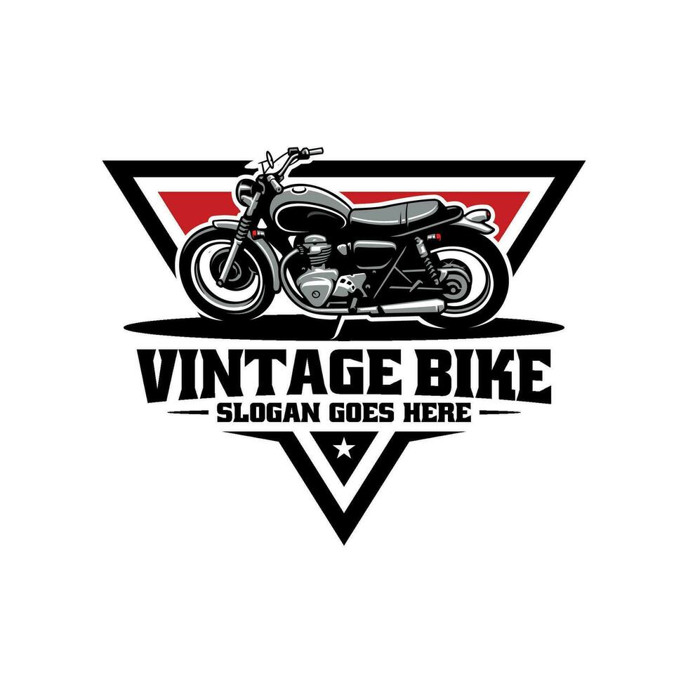 vector de logotipo de ilustración de motocicleta clásica