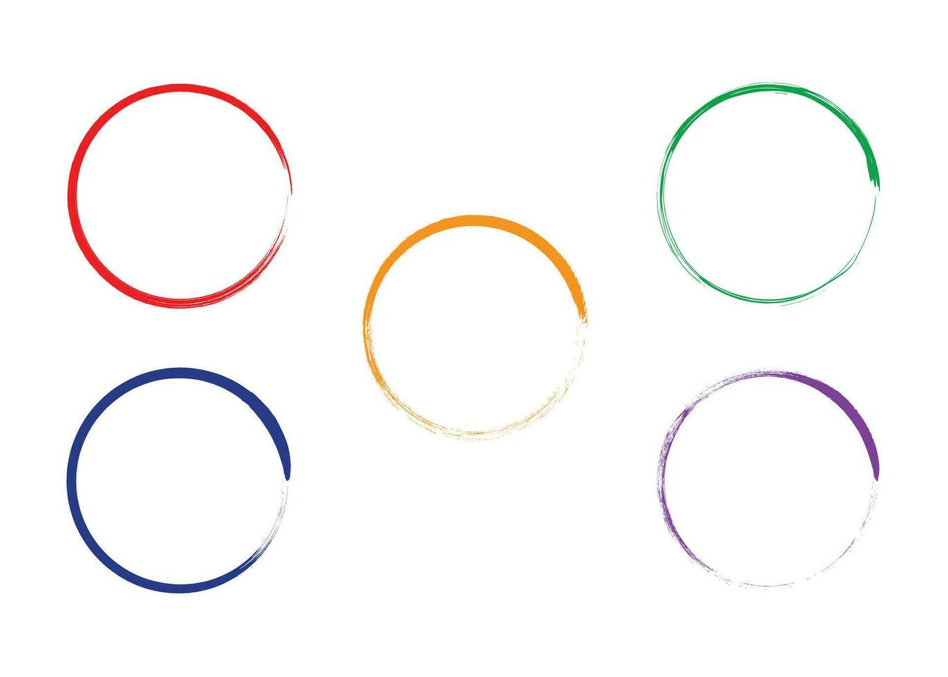 Enso zen stroke colorful circle japanese brush symbol vector illustration.