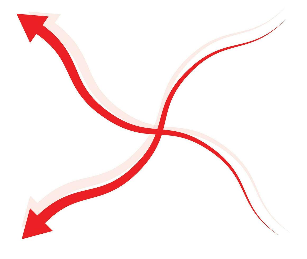 Red colorful arrows shape vector illustrations.