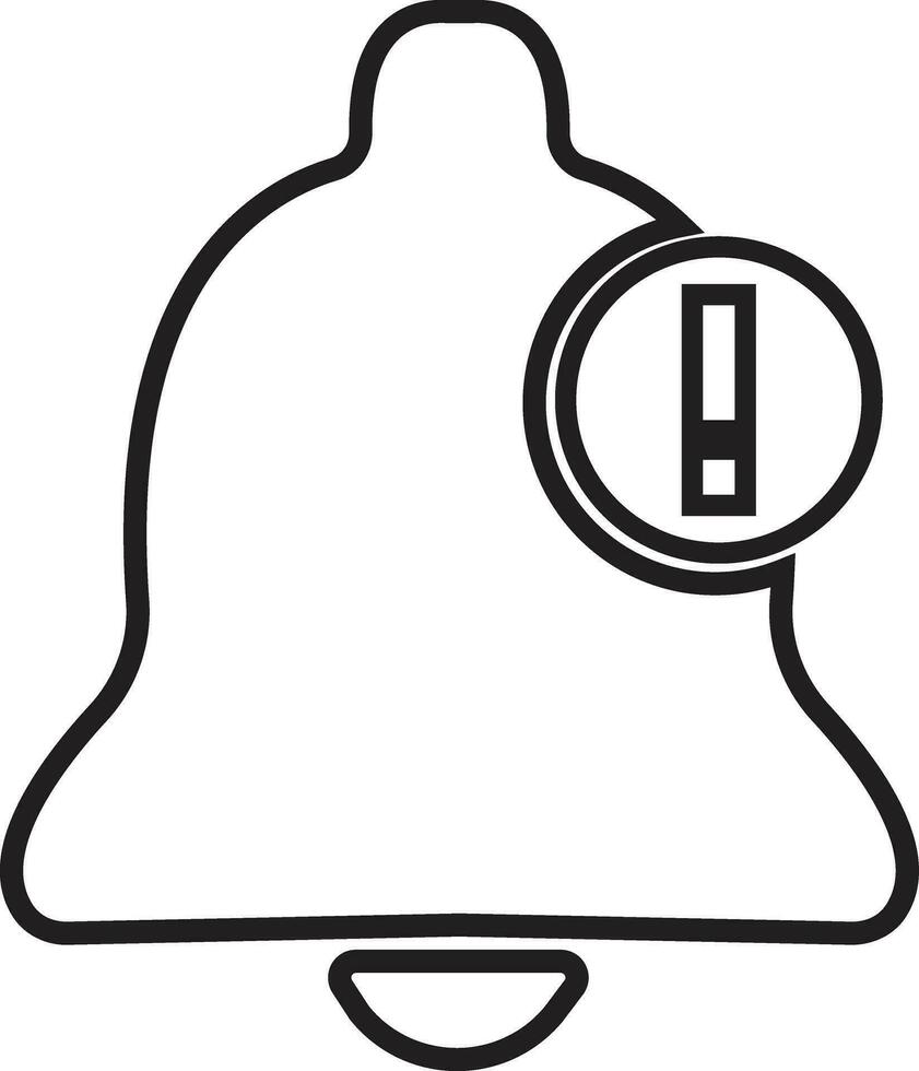 Notification bell icon in line isolated on transparent background Incoming inbox message. show New message notification Ringing bell, clock and smartphone, alarm alert. Vector for apps website