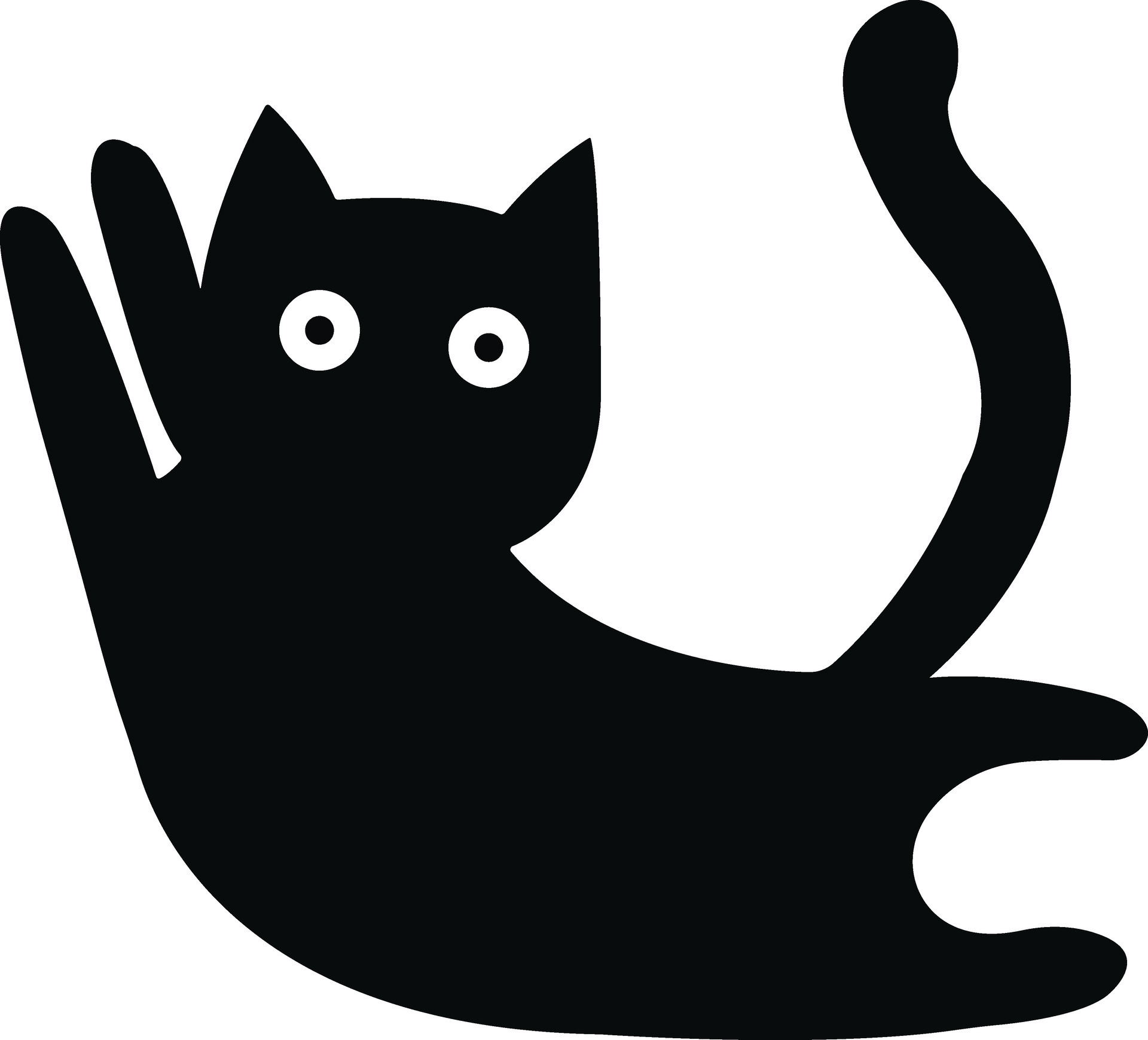 Black cat icon flat style isolated on white Vector Image