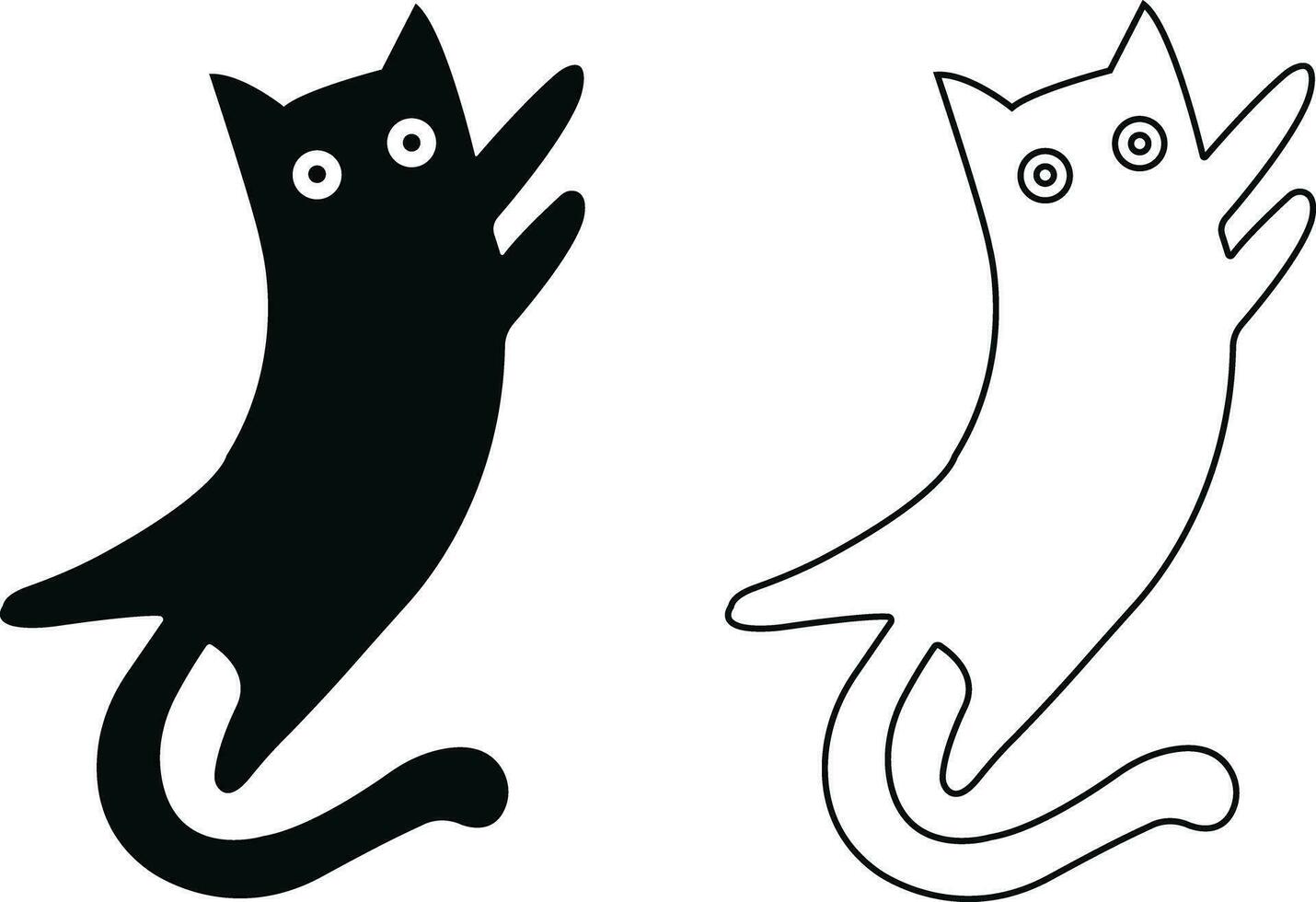 cat icon in flat and line trendy style set. isolated on transparent background. Cat silhouette sign symbol. mobile concept and web design. House animals symbol logo vector graphics