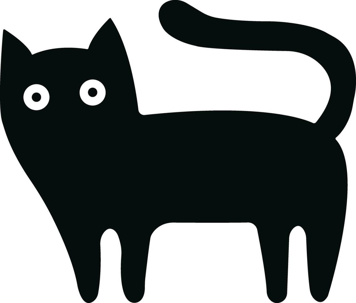 Black isolated design cat, icon vector. Illustration background