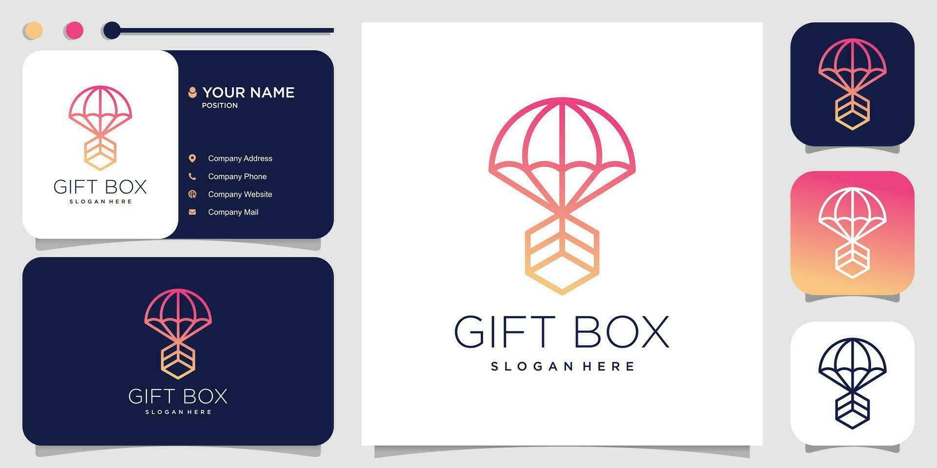 Gift box logo design element vector with creative idea
