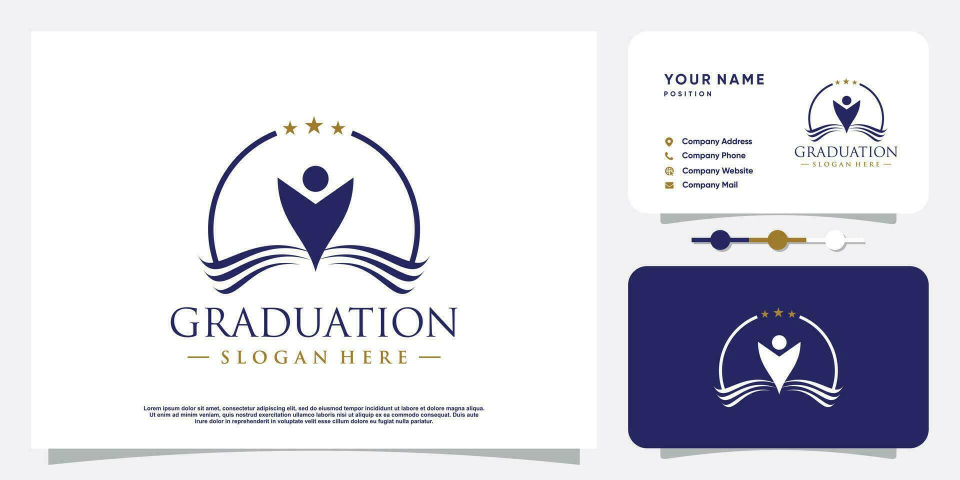 Graduation logo design element vector with creative idea