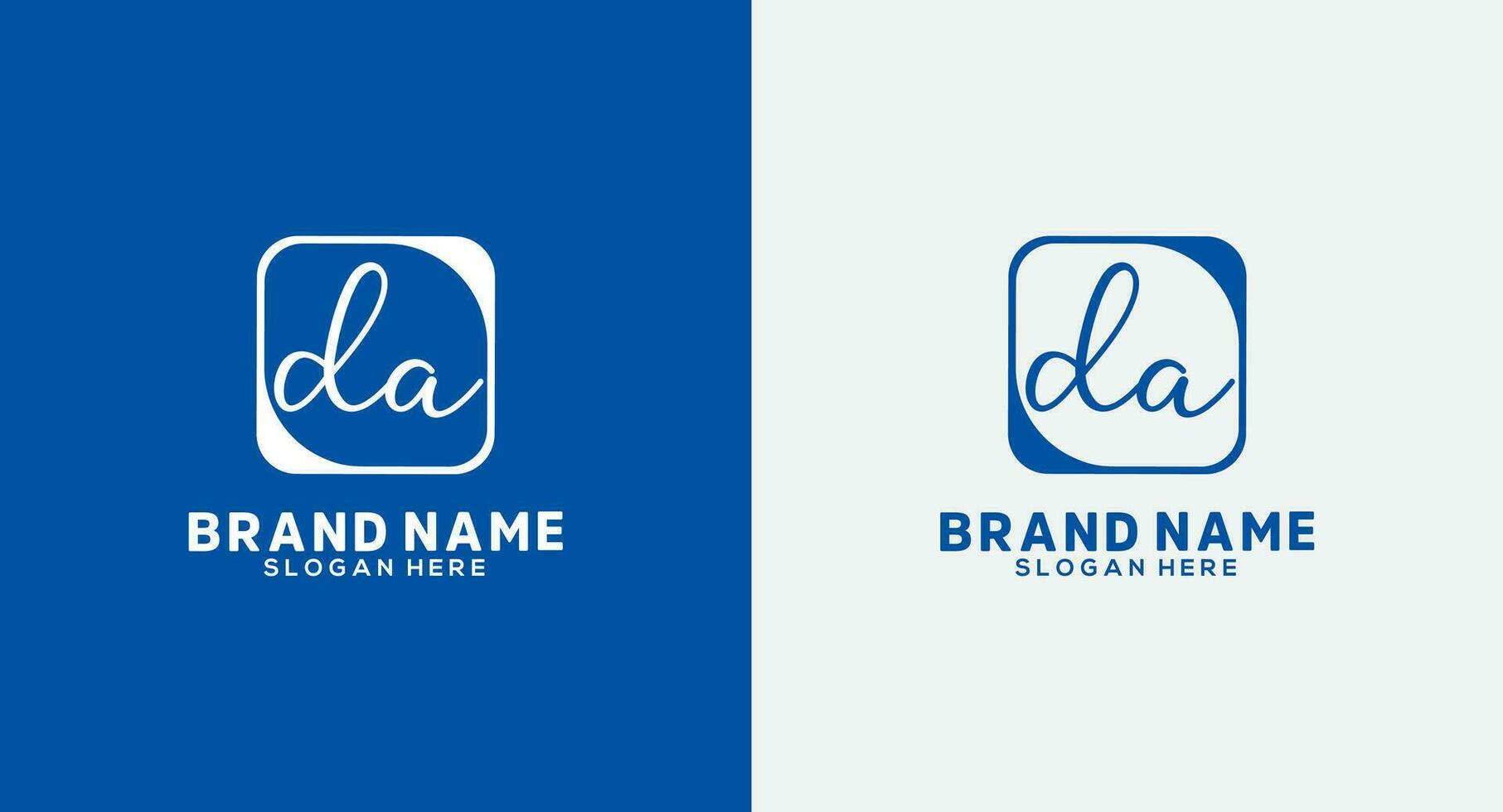 da Letter Handwriting Signature Logo da Logo da icon Design vector