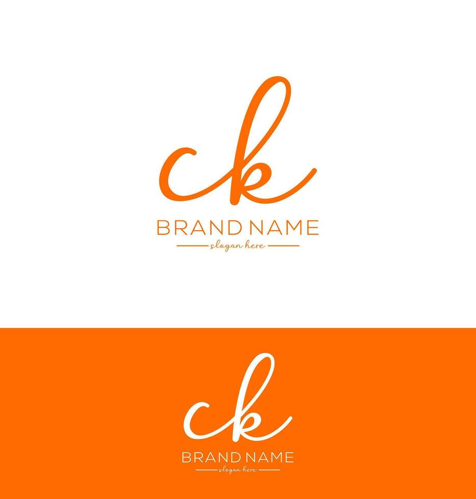 ck Letter Handwriting Signature Logo ck icon ck latter logo Design vector