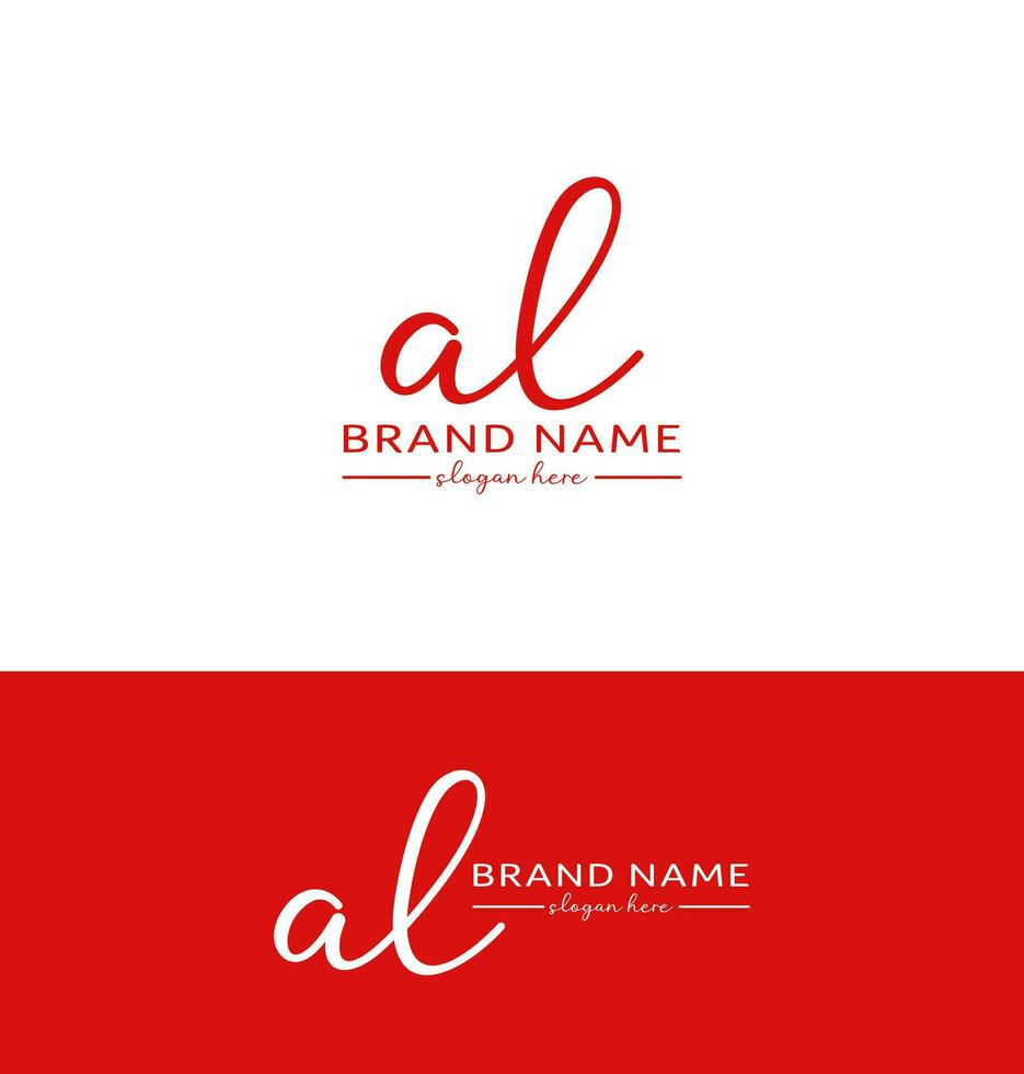 al Letter Handwriting Signature Logo design al logo AL letter icon vector