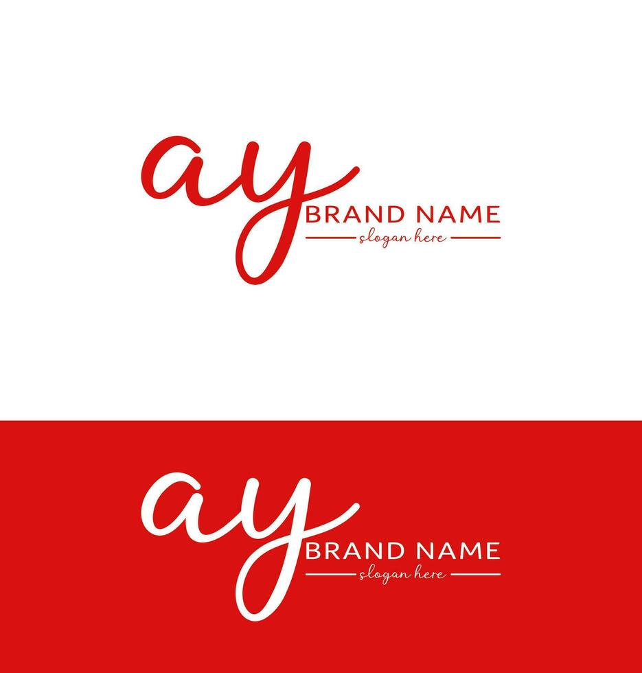 ay Letter Handwriting Signature Logo design ay logo ay letter icon vector