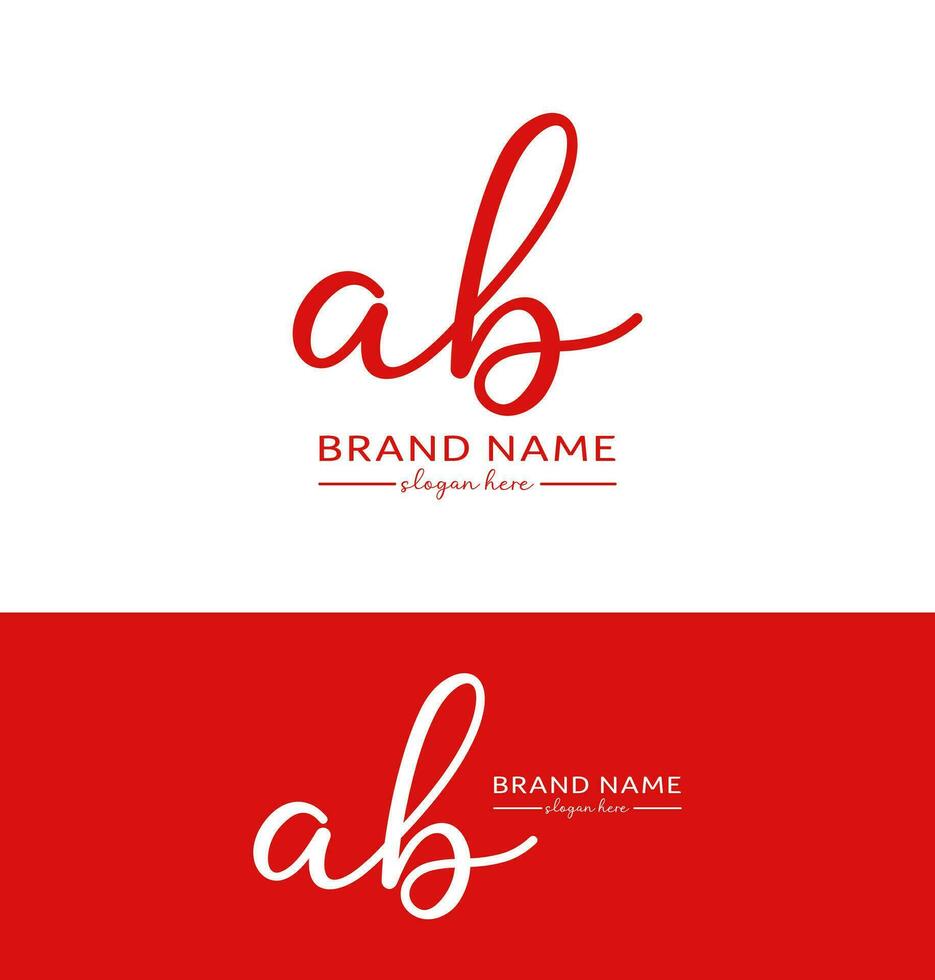ab Letter Handwriting Signature Logo design AB logo ab letter icon vector