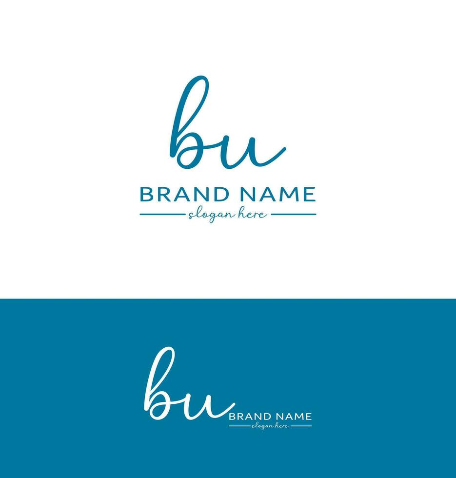 bu Letter Handwriting Signature Logo BU Logo bu icon Design vector