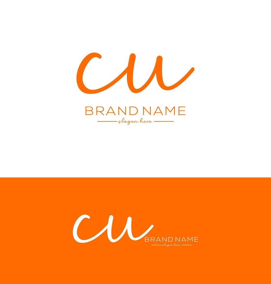 cu Letter Handwriting Signature Logo cu icon cu latter logo Design vector