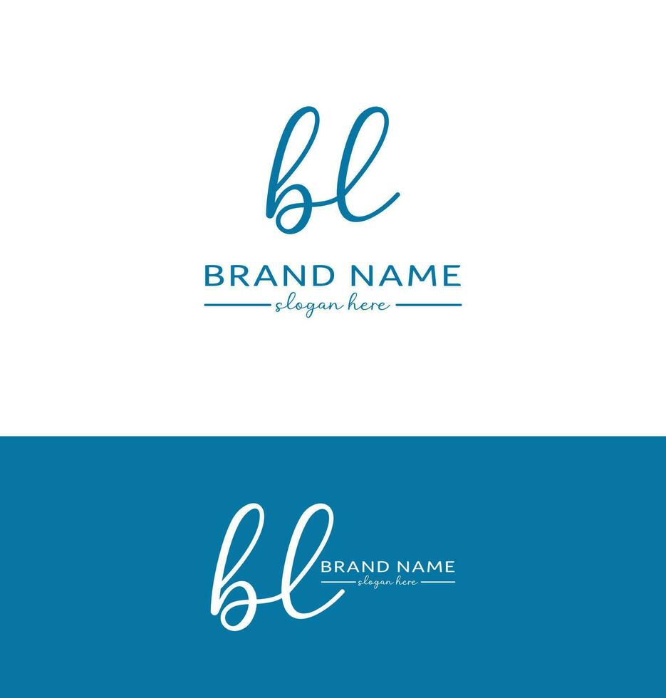 bl Letter Handwriting Signature Logo BL Logo bl icon Design vector