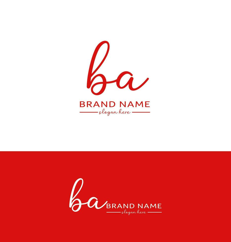 ba Letter Handwriting Signature Logo BA Logo ba icon Design vector