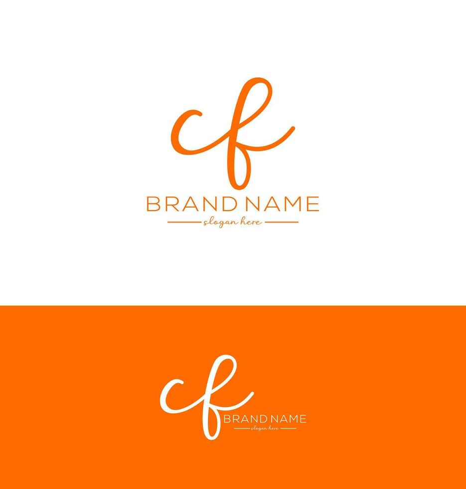 cf Letter Handwriting Signature Logo cf icon cf latter logo Design vector