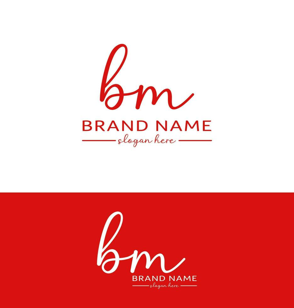 bm Letter Handwriting Signature Logo bm icon Design vector