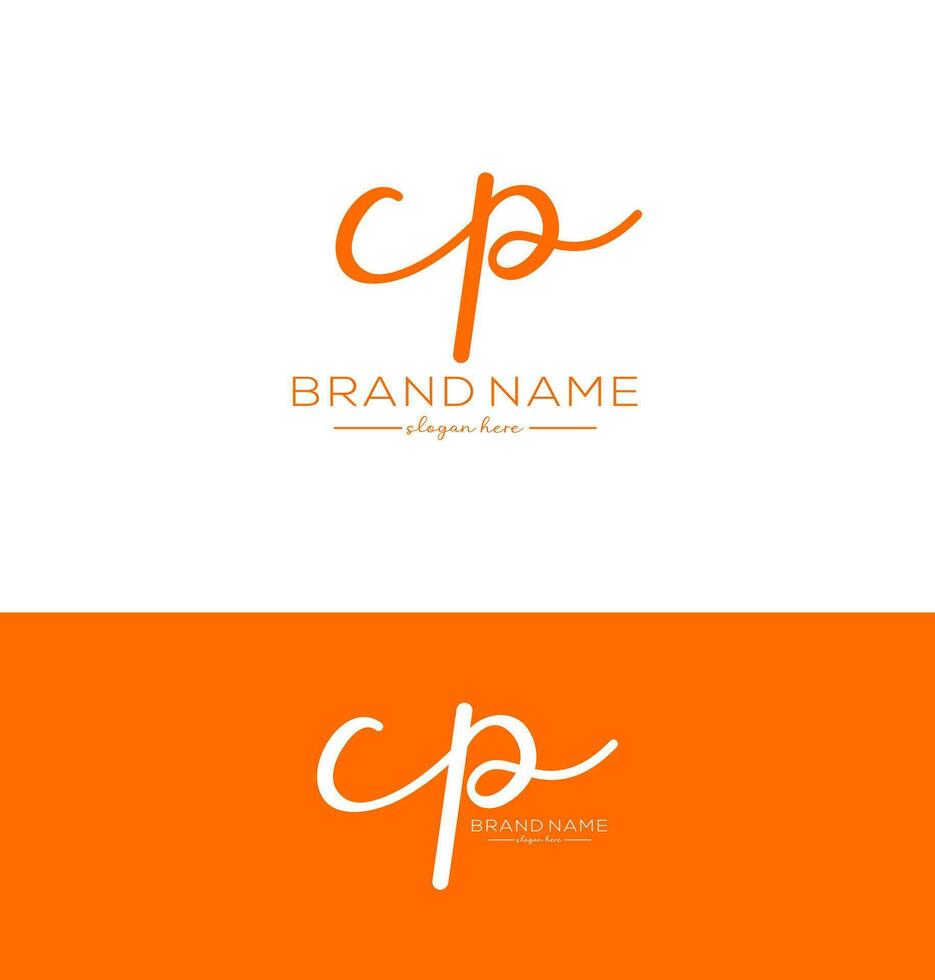 cp Letter Handwriting Signature Logo cp icon cp latter logo Design vector