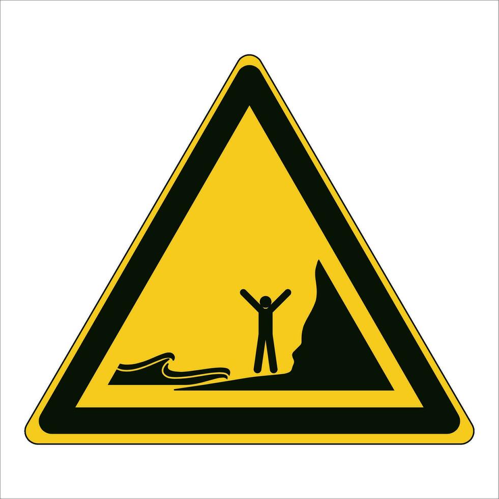 ISO 7010 Registered safety signs symbol pictogram Warnings Caution Danger Incoming tides vector