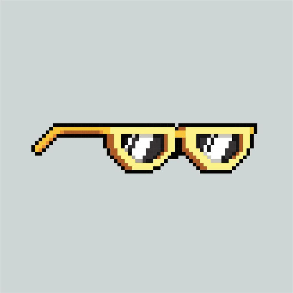 Pixel art illustration sunglasses. Pixelated glasses. eyeglasses icon pixelated for the pixel art game and icon for website and video game. old school retro. vector