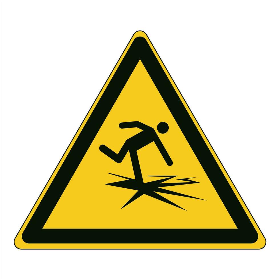 ISO 7010 Graphical symbols Registered Safety Sign Warning Thin ice vector