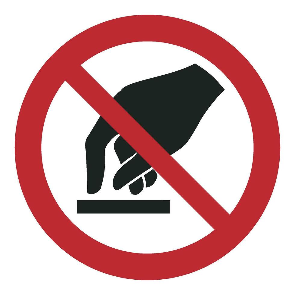 ISO 7010 Registered safety signs symbol pictogram Warnings Caution Danger Prohibition Do not touch vector