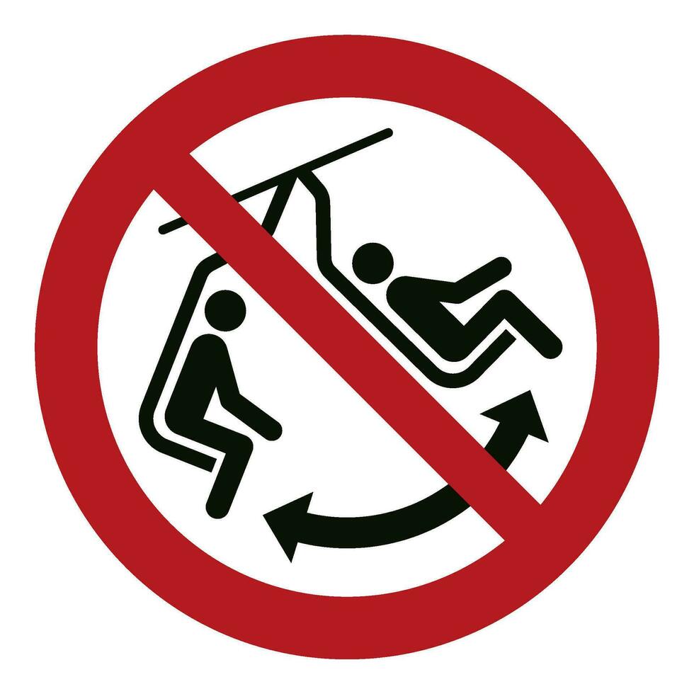 ISO 7010 Registered safety signs symbol pictogram Warnings Caution Danger Prohibition Do not swing the chair vector