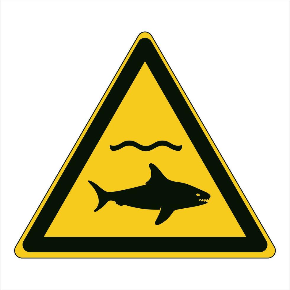 ISO 7010 Registered safety signs symbol pictogram Warnings Caution Danger Sharks vector