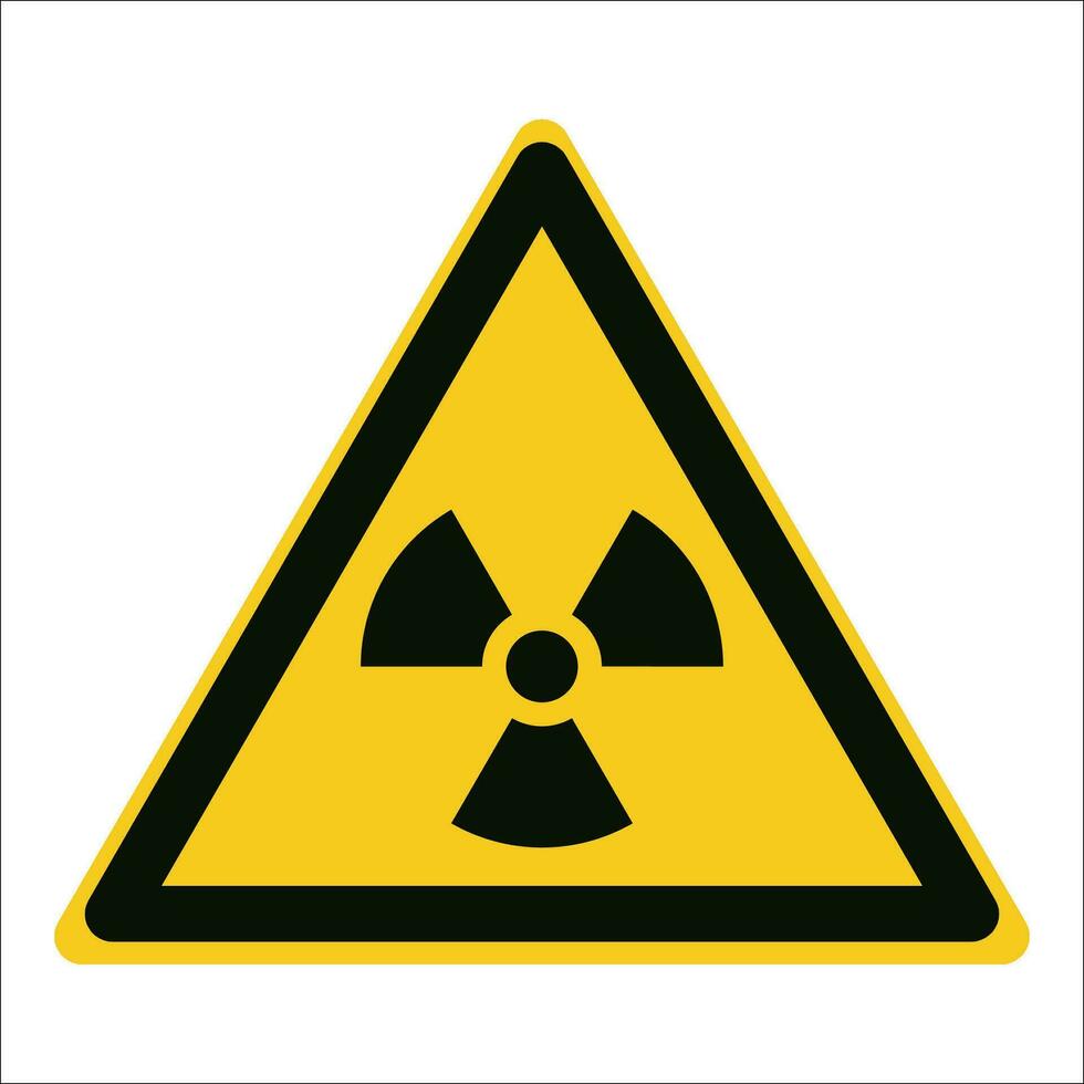 ISO 7010 Registered safety signs symbol pictogram Warnings Caution Danger Radioactive material or ionizing radiation vector