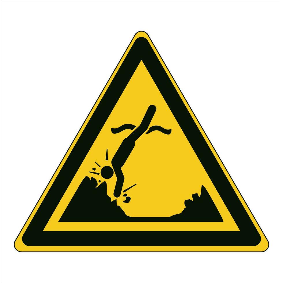 ISO 7010 Graphical symbols Registered Safety Sign Warning Submerged objects vector