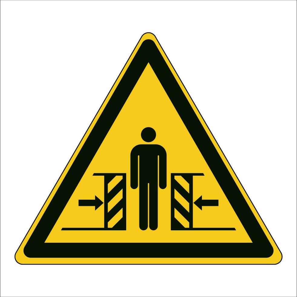ISO 7010 Registered safety signs symbol pictogram Warnings Caution Danger Crushing vector