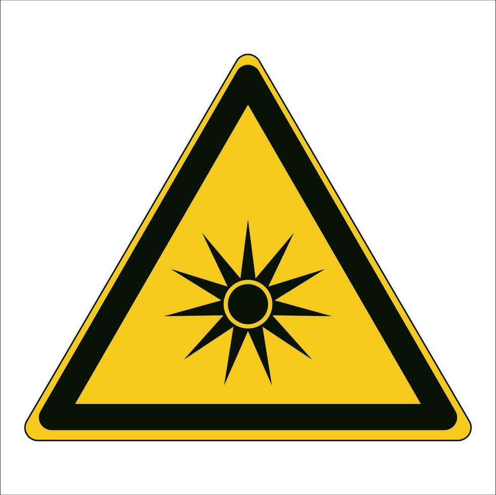 ISO 7010 Registered safety signs symbol pictogram Warnings Caution Danger Optical radiation vector