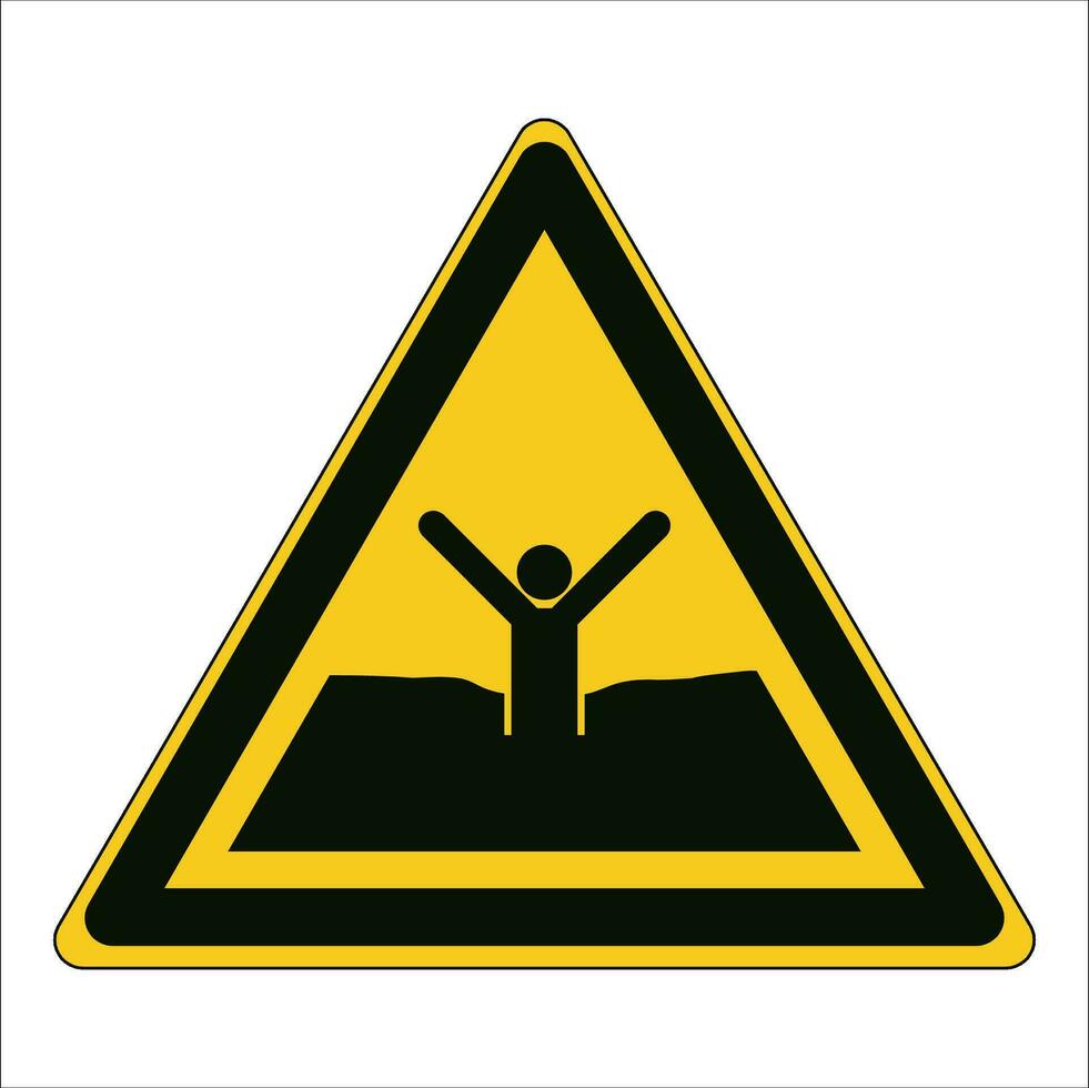 ISO 7010 Registered safety signs symbol pictogram Warnings Caution Danger Quicksand or mud deep mud or silt vector