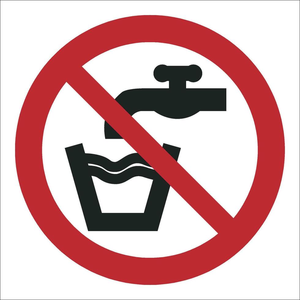 ISO 7010 Registered safety signs symbol pictogram Warnings Caution Danger Prohibition Not drinking water vector