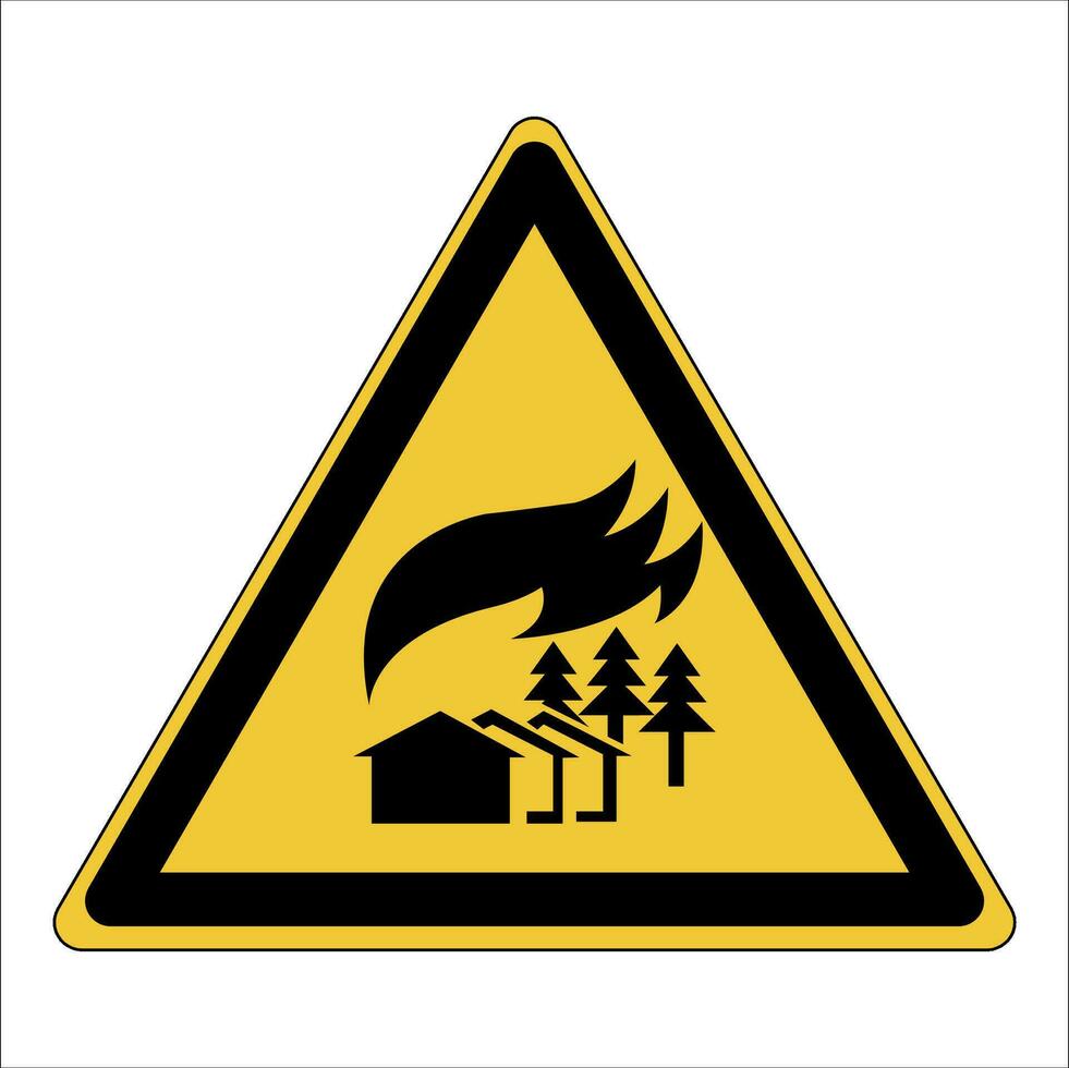 Yo asi 7010 registrado la seguridad señales símbolo pictograma advertencias precaución peligro Gran escala fuego zona vector
