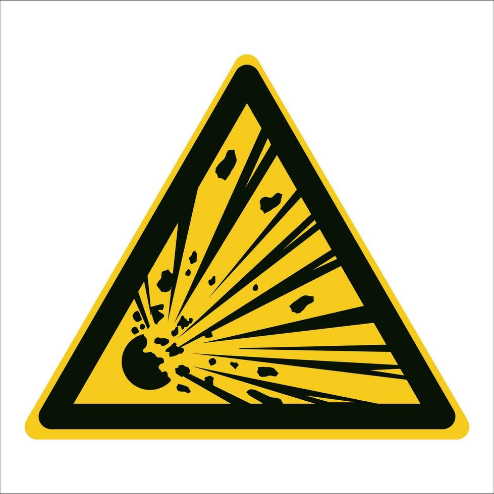 ISO 7010 Registered safety signs symbol pictogram Warnings Caution Danger Explosive material vector