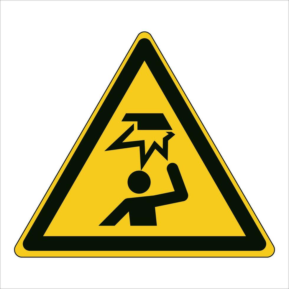 ISO 7010 Graphical symbols Registered Safety Sign Warning Overhead obstacles vector