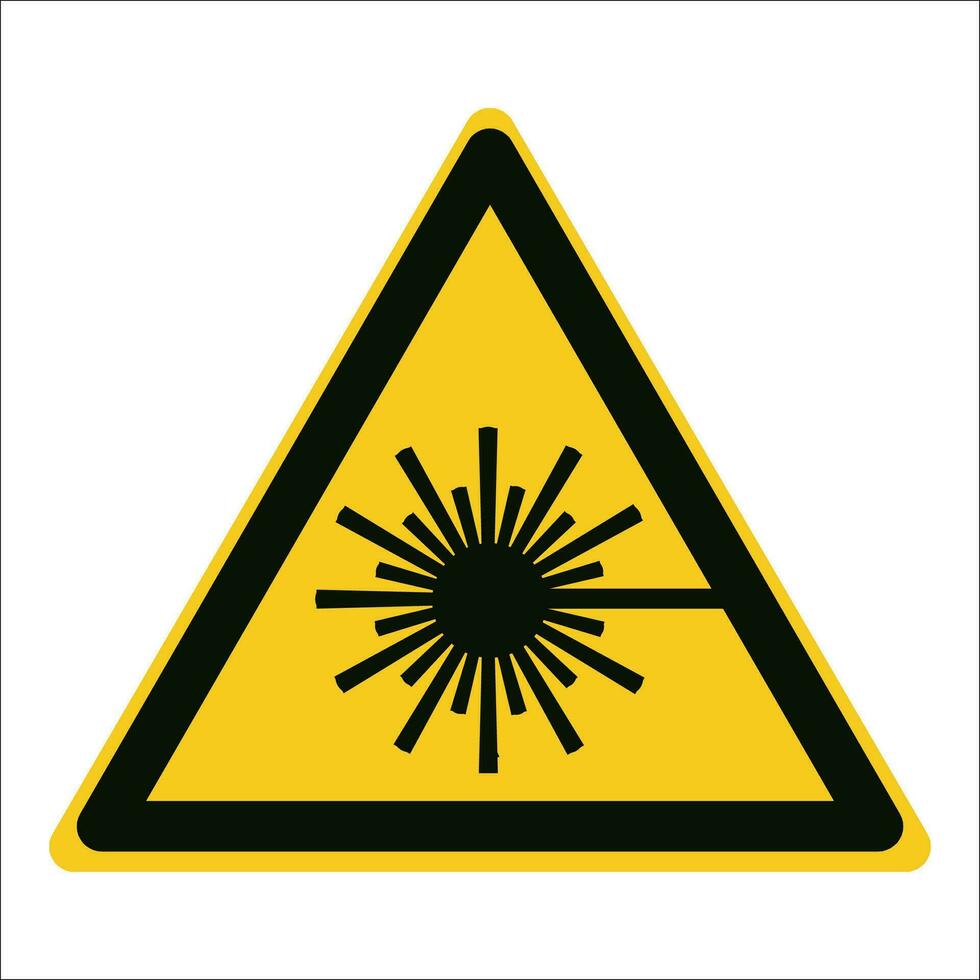 ISO 7010 Registered safety signs symbol pictogram Warnings Caution Danger Laser beam vector