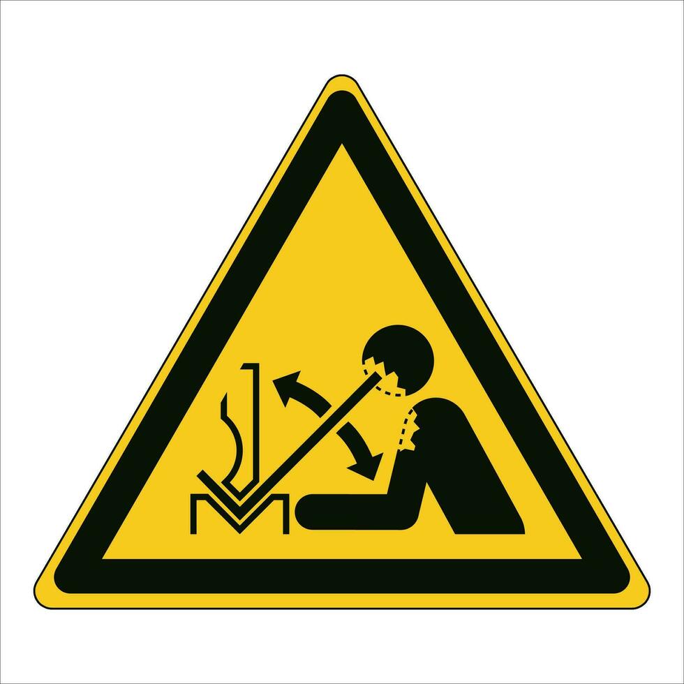 ISO 7010 Graphical symbols Registered Safety Sign Warning Rapid movement of workpiece in press brake vector