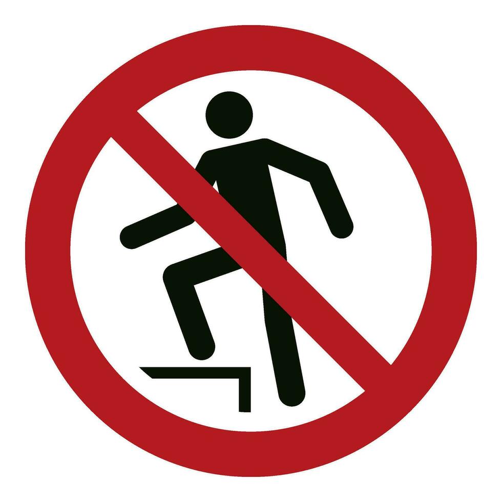 ISO 7010 Registered safety signs symbol pictogram Warnings Caution Danger Prohibition No stepping on surface vector