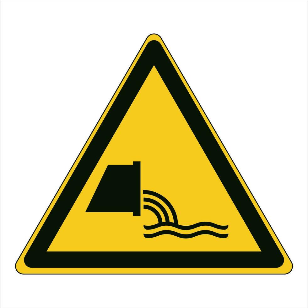 ISO 7010 Registered safety signs symbol pictogram Warnings Caution Danger Sewage effluent outfall vector