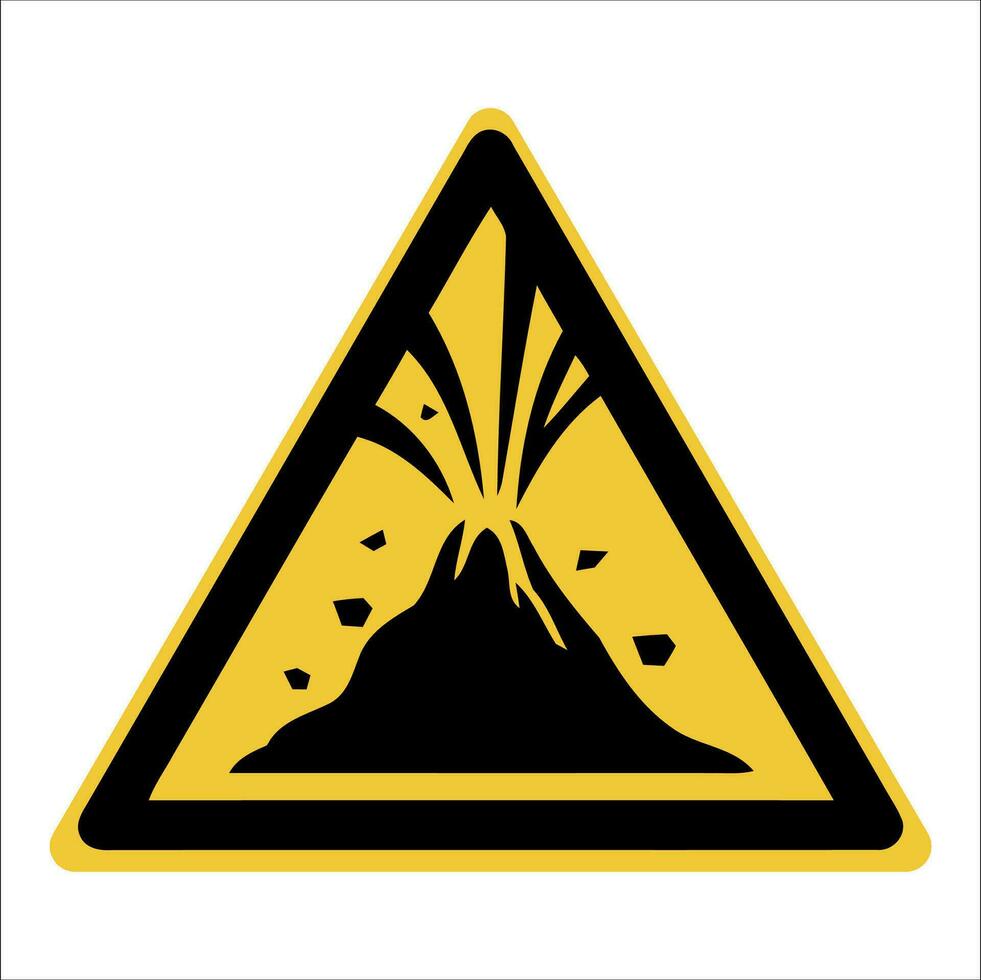 Yo asi 7010 registrado la seguridad señales símbolo pictograma advertencias precaución peligro activo volcán zona vector