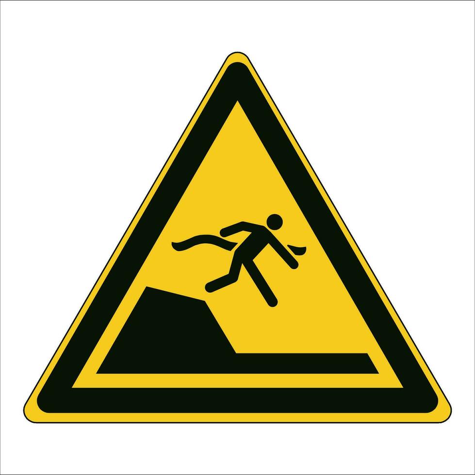 ISO 7010 Graphical symbols Registered Safety Sign Warning Sudden drop in swimming or leisure pools vector